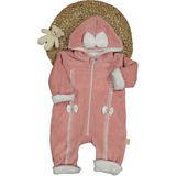 Nehad 247957 Kız Bebek Dantelli Fiyonklu Kadife Welsoft Pudra Tulum - 3 - 6 Ay