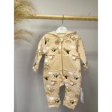 Nehad Bebe Krem Desenli Kışlık Bebek Tulum - 9 Ay - 001-Krem