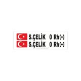 nehay shop Bayraklı Ad Soyad Kan Grubu Oto özel yeni sticker 16 * 2 Cm