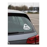 nehay shop -Bebek Arabası Figürlü Baby On Board Araba Cam Çıkartması - Beyaz Vinil Sticker beyaz