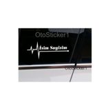 nehay shop İsme Özel Nabız Kalp Atış Ritim özel yeni sticker 2 Adet Beyaz 16 * 7 Cm