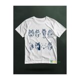 nehay shop Kurt Detaylı Baskılı Özel Tasarım Pamuklu Unisex Tişört BEYAZ