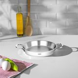 Nehir 16 cm Silver Çelik Italyan Kapaksız Gümüş Omlet Sahanı