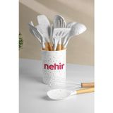 Nehir Angela 12 Parça Ahşap Silikon Servis Seti
