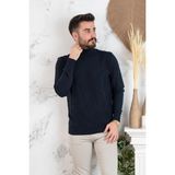 Nehir By Faruk Ülker Boğazlı Desenli Regular Fit Erkek Triko Kazak - Lacivert