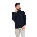 Nehir By Faruk Ülker Boğazlı Desenli Regular Fit Erkek Triko Kazak - XXL - Lacivert