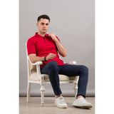 Nehir By Faruk Ülker Polo Yaka Çıt Çıtlı Lacost Kumaş Pamuklu Erkek T-Shirt - XL - Kırmızı
