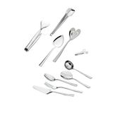 Nehir Çelik 10 Parça Servis Seti, Spatula Kaşık Kevgir Kepçe Izgara Şeker Pasta Maşa Takımı, Inox
