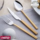 Nehir Dalyan 24 Ayar Saten Altın Kaplama 89 Parça Karton Kutulu Çatal Kaşık Bıçak Takımı