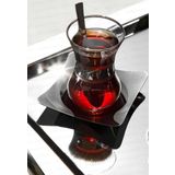 Nehir Karanfil Çelik Çay Tabak - Bardak Altlığı Çay Tabağı 12 Li