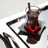 Nehir Karanfil Sade 18/10 Paslanmaz Celik 12 Adet Cay Tabagi 9 X 9 Cm