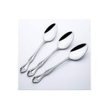 Nehir Lalezar Yemek Kaşık 6'lı Set, Paslanmaz Çelik, Gümüş