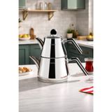 Nehir Luna Maxi Büyük Boy Paslanmaz Çelik 1.10-2.25 Litre Çaydanlık Takımı