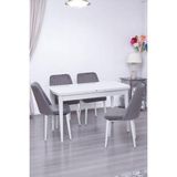 Nehir Milano Mdf Lak Panel Açılır Mutfak Masa Takımı 75 x 130 cm - Beyaz - 75x130