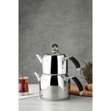 Nehir Modern Mini Küçük Boy 0.8-1.6 Lt. Paslanmaz Çelik Çaydanlık Takımı