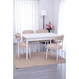 Nehir Polo Lak Panel Açılır Mutfak Masa Takımı 75 x 130 cm - Beyaz - 75x130