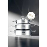 Nehir Silver 6 Parça Paslanmaz Çelik Sahan Seti (16-18-20 Cm) Gri