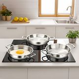 Nehir Silver Çelik 3 Parça İtalyan Omlet Sahan Seti 16-18-20 Cm Gri