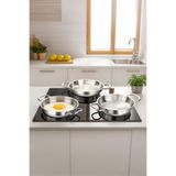 Nehir Silver Çelik 3 Parça İtalyan Omlet Sahan Seti, 16-18-20 cm, Paslanmaz Çelik