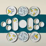 Nehir Sour Lemon 6 Kişilik 15 Parça Seramik Kahvaltı Takımı Beyaz
