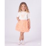 Nehirim Kids Kız Çocuk Kısa Kol Fiyonklu Tütü Prenses Etek Bayram Doğum ,düğün , Özel Gün Bayram Abiyesi ( 2-3-4-5 Yaş Elbise ) - 4 Yaş - Somon
