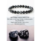 Nehirtaş Karlı Obsidyen Doğaltaş Bileklik 8 Mm ( Taş Hediyeli )(Negatif Duygu, His Ve Enerjiye Karşı Kalkan )
