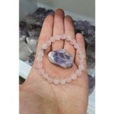 Nehirtaş Pembe Kuvars Doğal Taş Bileklik 8 Mm ( Ametist Taş Hediyeli ) ( Yaşam Sevinçi, Pozitiflik )