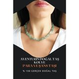 Nehirtaş Sertifikalı Aventurin Doğal Taş Kolye ( Para , Bolluk Ve Şans ) Aa Kalite 45 Cm