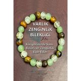 NehirTaş Sertifikalı Doğal Taş Varlık ve Zenginlik Bilekliği 8 mm ( Sitrin - Aventurin - Kalan Gözü )