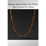 Nehirtaş Sertifikalı Kaplan Gözü Doğal Taş Kolye ( Güç, Cesaret Ve Para ) 6 Mm
