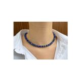 Nehirtaş Sertifikalı Lapis Lazuli Taşı Doğaltaş Kolye 6 Mm Faset