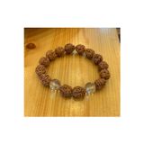 Nehirtaş Sertifikalı Rudraksha(Rudrakşa)Tohumu Ve Kristal Kuvars Bileklik