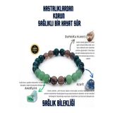 Nehirtaş Sertifikalı Sağlık Doğal Taş Tılsım Bilekliği ( Aventurin, Azurit Dumanlı Kuvars )