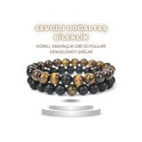 Nehirtaş Sertifikalı Sevgili Bilekliği Doğal Taş Kaplan Gözü , Oniks ( Korku , Nazar , Pozitiflik ) 8 Mm