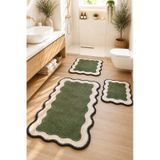 Nehogreen Shape 60x100 50x60 50x60 Kaydırmaz Tabanlı 3'lü Banyo Paspas Seti Takımı 3lü Shape
