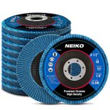 NEIKO 11256A 10 Paket Jumbo Zirkonya Flap Diskler Açı Öğütücü için 4-1/2, 80 Grit Flapper Tekerlek, Düz T27 Taşlama Tekerleği 4.5 inç Flap Disk, 7/8 "Arbor Taşlama Diski, Ahşap ve Metal Zımpara için