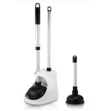NEIKO 60168A Tuvalet Pompası Seti | 4 Parça | Bonus Mini Lavabo ve Tahliye Pompası, Fırça ve Kutu | Kompakt | Patentli Çok Açılı Tasarım | Teleskopik Alüminyum Sap, Siyah