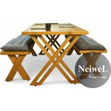 Neiwel Adel Doğal Ahşap Toplantı MASASI-120 cm -300 cm - Açık Ceviz - 120-300