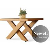 Neiwel Coel Doğal Ahşap Ofis Sehpa-60-60 - Açık Ceviz