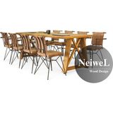 Neiwel Dios Doğal Ahşap Toplantı MASASI-120 cm -280 cm - Açık Ceviz - 120-280