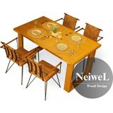 Neiwel Doer Doğal Ahşap Mutfak ve Yemek MASASI-80-240 - Ceviz
