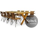 Neiwel Eva Doğal Ahşap Toplantı MASASI-80 cm -240 cm - Açık Ceviz - 80-240