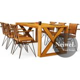 Neiwel Leina Doğal Ahşap Toplantı MASASI-80 cm -240 cm - Açık Ceviz - 80-240