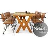 Neiwel Linna Doğal Ahşap Toplantı MASASI-120 cm -280 cm - Açık Ceviz - 120-280