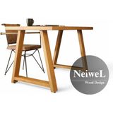 Neiwel Mies Doğal Ahşap Çalışma ve Ofis MASASI-70 cm -100 cm - 70-100