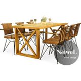 Neiwel Move Doğal Ahşap Mutfak ve Yemek MASASI-80-100 - Ceviz