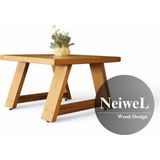 Neiwel Neoz Doğal Ahşap Ofis Sehpa-90-90 - Açık Ceviz