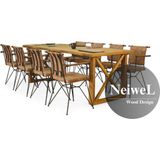 Neiwel Niel Doğal Ahşap Toplantı MASASI-80 cm -140 cm - Açık Ceviz - 80-140