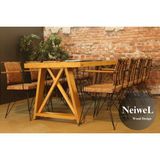 Neiwel Paes Doğal Ahşap Toplantı MASASI-80 cm -140 cm - Açık Ceviz - 80-140