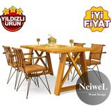 Neiwel Pina Doğal Ahşap Mutfak ve Yemek MASASI-70-100 - Ceviz